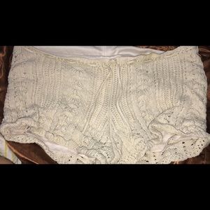 White crocheted shorts